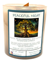 Load image into Gallery viewer, Peaceful Night Candle — Reiki-Charged Soy Wax Intention + Massage Candle for Rest, Serenity & Inner Calm