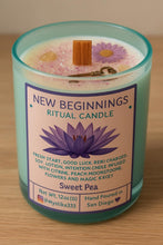 Load image into Gallery viewer, New Beginnings Candle — Reiki-Charged Soy Wax Intention + Massage Candle for Fresh Starts, Good Luck & Manifestation