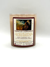 Load image into Gallery viewer, Tobacco Ceremony Candle | Reiki Charged Intention Candle | Soy Lotion Candle with Clear Quartz, Tourmaline &Snake Pendant | Spiritual Growth