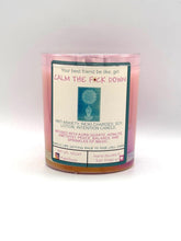 Load image into Gallery viewer, Calm the Fxck Down Candle |Reiki Charged Intention Candle |Soy Lotion Candle with Aura Quartz & Amethyst |Anxiety Relief | Relaxation Ritual