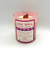 Load image into Gallery viewer, Love Spell Candle | Reiki Charged Intention Candle | Soy Lotion Candle with, Malachite  and Magic Sprinkles | Self-Love and Romance Ritual
