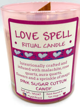 Load image into Gallery viewer, Love Spell Candle | Reiki Charged Intention Candle | Soy Lotion Candle with, Malachite  and Magic Sprinkles | Self-Love and Romance Ritual